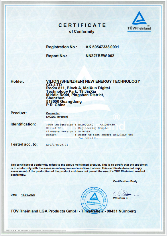 PRODUCTS CERTIFICATES